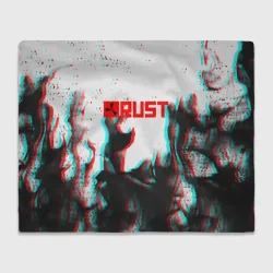 Плед 3D Rust глитч огонь