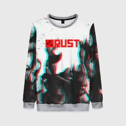 Женский свитшот 3D Rust глитч огонь
