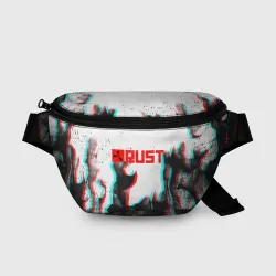 Поясная сумка 3D Rust глитч огонь