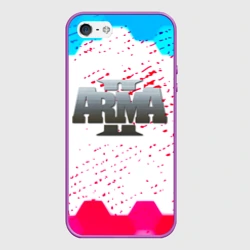 Чехол для iPhone 5/5S матовый ARMA 2 соты неон