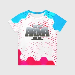 Детская футболка 3D ARMA 2 соты неон