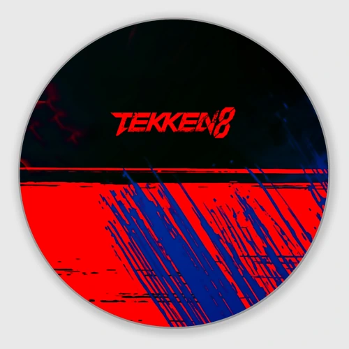 Круглый коврик для мышки Tekken краски штрихи