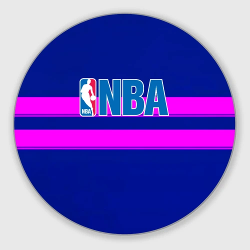 Круглый коврик для мышки NBA полосы розовые