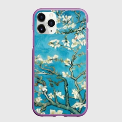 Чехол для iPhone 11 Pro матовый Сакура в стиле ван гога