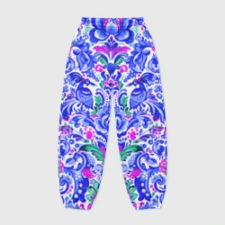 Женские джоггеры оверсайз 3D Русский паттерн с птицами