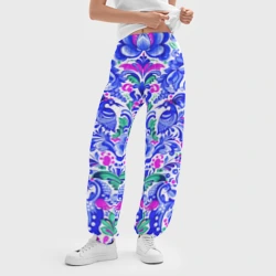 Женские джоггеры оверсайз 3D Русский паттерн с птицами - фото 2