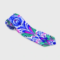 Галстук 3D Русский паттерн с птицами