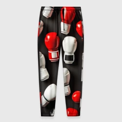 Мужские брюки 3D Красно-белая россыпь перчаток