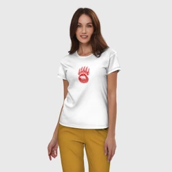 Женская пижама с белой футболкой хлопок Лапа медведя славянский стиль - фото 2