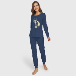 Женская пижама с лонгсливом хлопок Лошадь в шляпе, символ года 2026 - фото 2