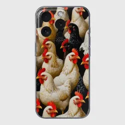 Чехол для iPhone 15 Pro Max силиконовый с защитой камеры Курьи ряды