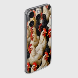 Чехол для iPhone 15 Pro силиконовый с защитой камеры Курьи ряды - фото 2