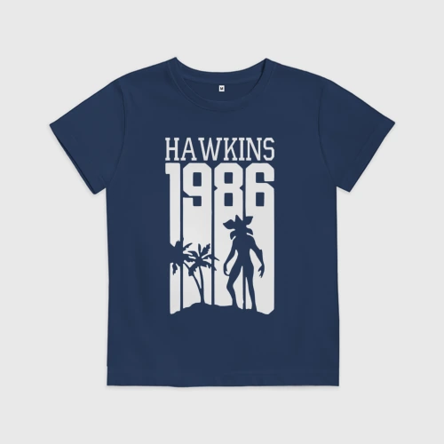 Детская футболка хлопок Stranger things - hawkins 