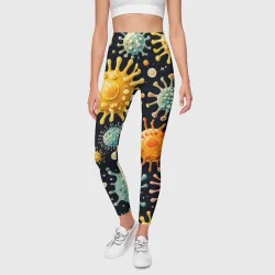 Леггинсы 3D Калейдоскоп вирусов - фото 2