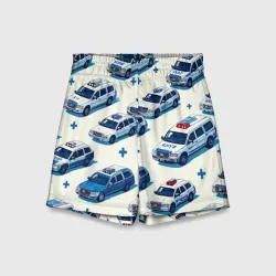 Детские спортивные шорты 3D Машины экстренных служб