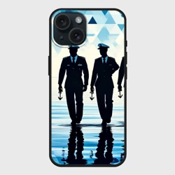 Чехол силиконовый для Apple iPhone 15 матовый Экипаж на страже морских просторов