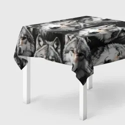 Скатерть 3D Стая волчьих взглядов