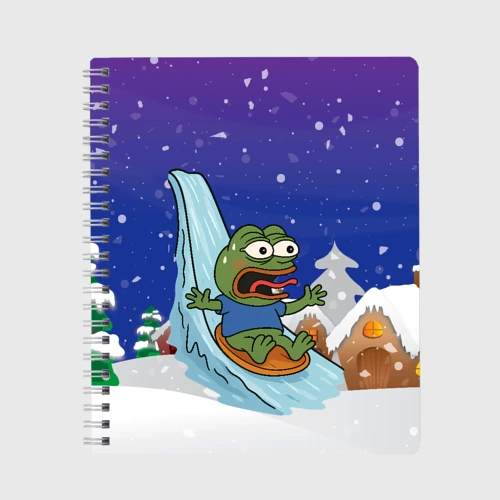 Тетрадь Новогодний Pepe катится в горки