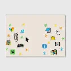 Холст прямоугольный Ugly Свитер Microsoft с помощником скрепкой Clippy - фото 2