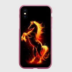 Чехол для iPhone XS Max матовый Огненный конь - 2026