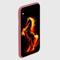 Чехол для iPhone XS Max матовый Огненный конь - 2026 - фото 2