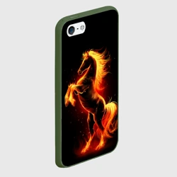 Чехол для iPhone 5/5S матовый Огненный конь - 2026 - фото 2