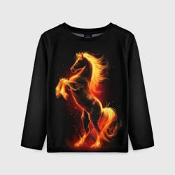 Детский лонгслив 3D Огненный конь - 2026