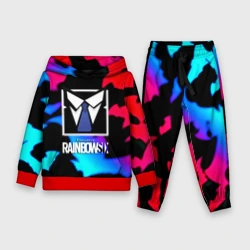 Детский костюм с толстовкой 3D Радуга 6 неон летучие мыши