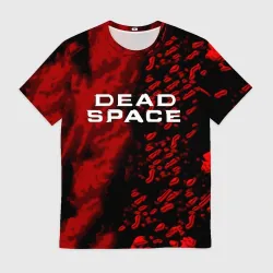Мужская футболка 3D Dead space красные капли красок