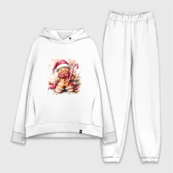 Женский костюм хлопок Oversize Новогоднее печенье Пряня