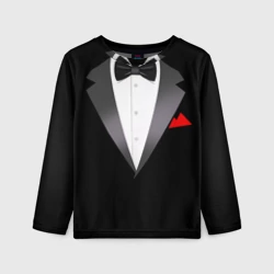 Детский лонгслив 3D Смокинг с бабочкой