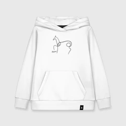 Детская толстовка хлопок Конь одной чёрной линией - Пикссо