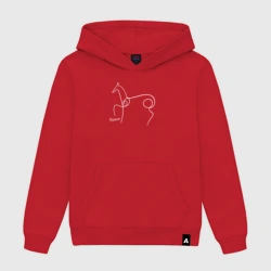 Женская толстовка хлопок Конь одной белой линией - Пикассо