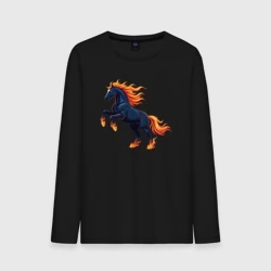 Мужской лонгслив хлопок Лошадь огненная символ 2026 года