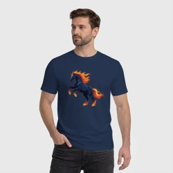 Мужская футболка хлопок Лошадь огненная символ 2026 года - фото 2