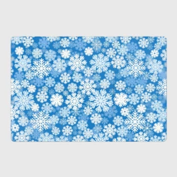 Магнитный плакат 3Х2 Паттерн из снежинок на голубом фоне