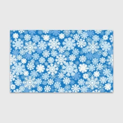 Бумага для упаковки 3D Паттерн из снежинок на голубом фоне