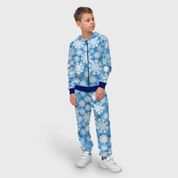 Детский костюм 3D Паттерн из снежинок на голубом фоне - фото 2