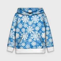 Детская толстовка 3D Паттерн из снежинок на голубом фоне