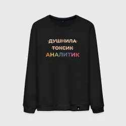 Мужской свитшот хлопок Аналитик не токсик и душнила