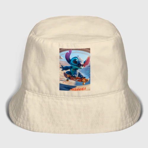 Мужская панама хлопок Stitch is a cool skateboarder