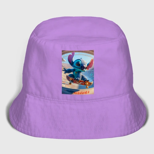 Мужская панама хлопок Stitch is a cool skateboarder