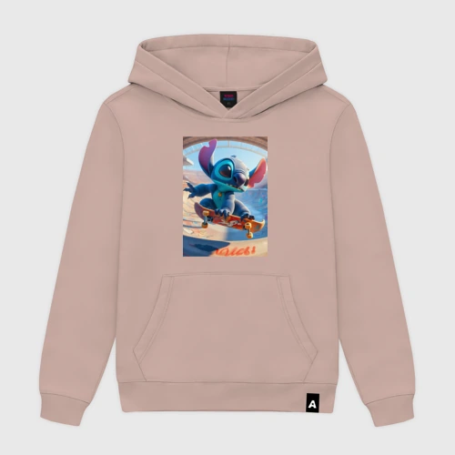 Мужская толстовка хлопок Stitch is a cool skateboarder