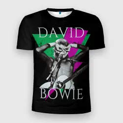Мужская футболка 3D Slim David Bowie - hand goggles