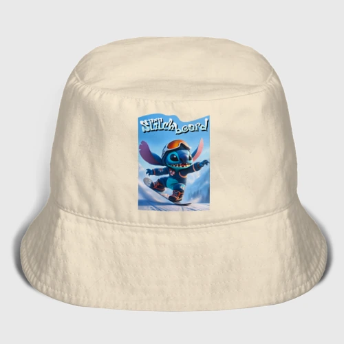 Мужская панама хлопок Stitch on a snowboard 