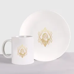 Набор: тарелка + кружка Art Deco Santa