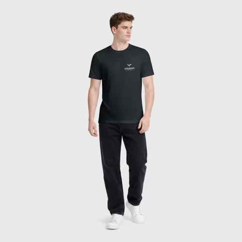 Мужская футболка 3D с принтом Альберт лого спорт стиль, вид сбоку #3