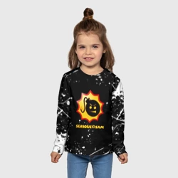 Детский лонгслив 3D Serious Sam белые краски всплеск - фото 2