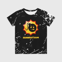 Детская футболка 3D Serious Sam белые краски всплеск