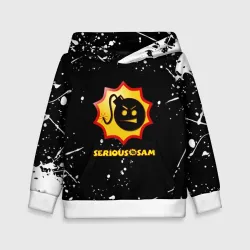 Детская толстовка 3D Serious Sam белые краски всплеск